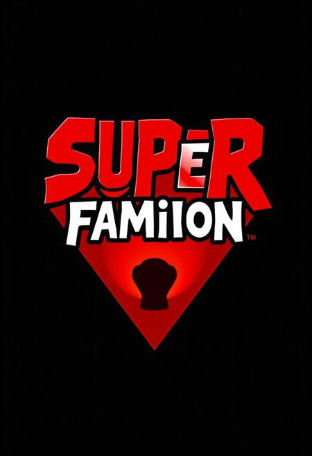 logo super famicom whit red hollow behind letter