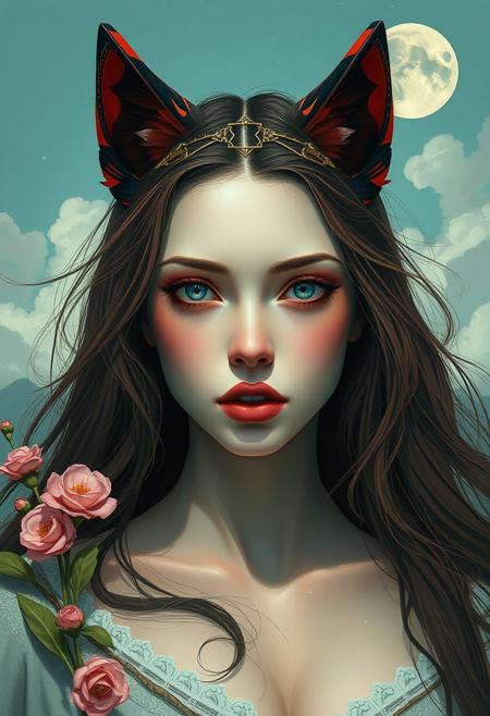 Dreamscape Dreamscape Dreamscape concept art (style of Conrad Roset) (portrait). digital artwork, illustrative, painterly, matte painting, highly detailed . Surreal, ethereal, wolfcut
