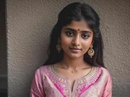 A highly detailed and lifelike photograph of a beautiful Indian girl in a traditional salwar kameez, medium hair, Photograph, Realistic, Portrait photography, Sony Alpha 7 III, Close-up shot, High-resolution (8K), Soft and warm sunlight, (Indian girl in salwar: 1.2), (Portrait photography: 1.1), (High-resolution: 1.15), (Soft and warm sunlight: 1.1), (Sony Alpha 7 III: 1.1)