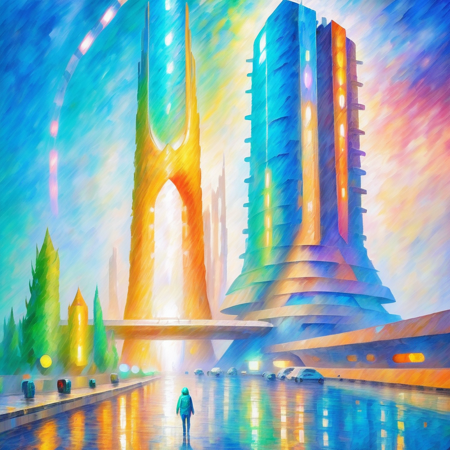 modern digital impressionism, oil painting, palette knife, (scifi:2.5),amazing scifi megastructure beyond the beginning of the multiverse<lora:EnvyImpressionismXL01:0.9>