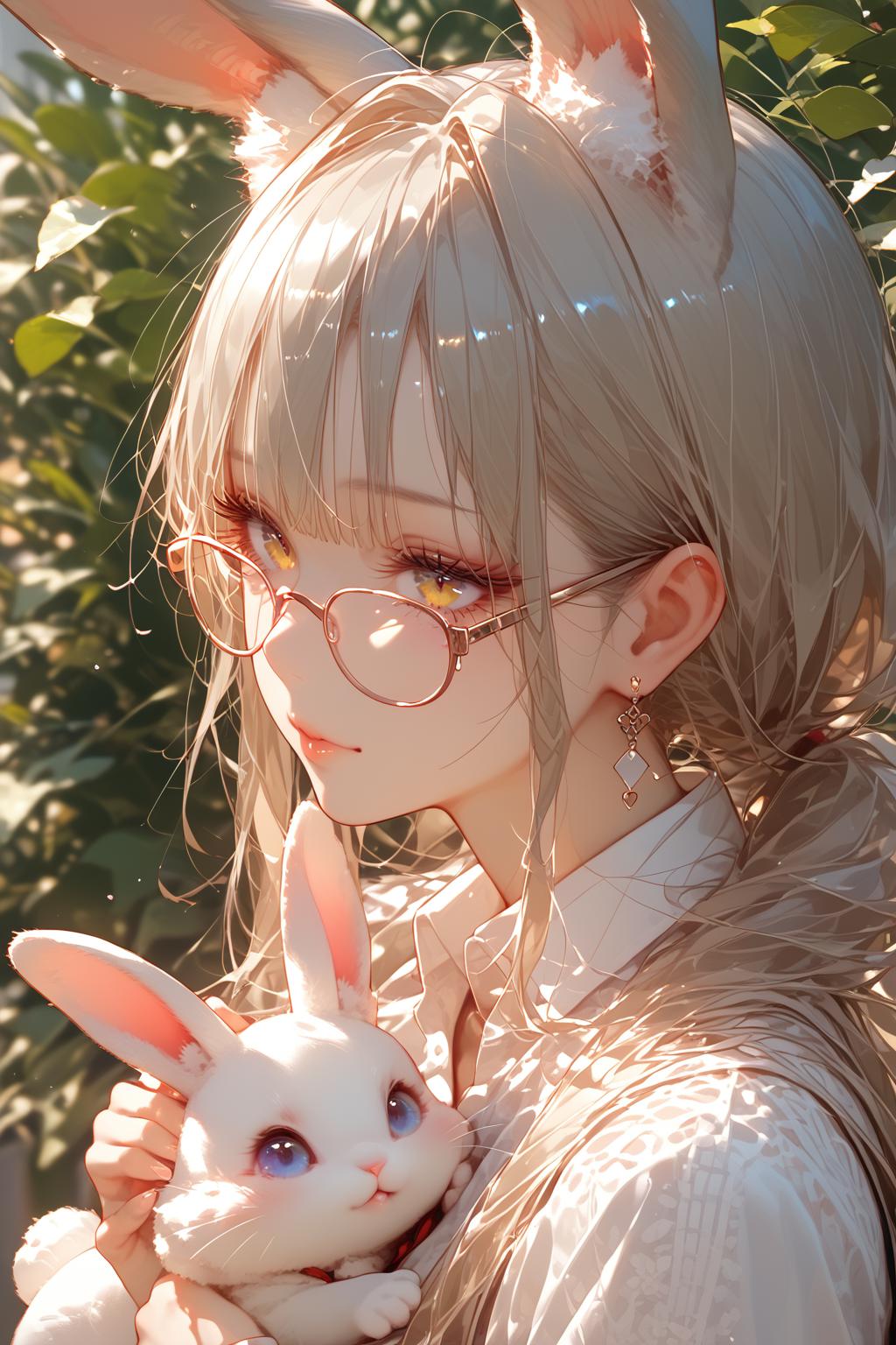 score_9,score_8_up,score_7_up,expressiveh,source_anime,
rabbit girl,animal ear fluff,white_rabbit,glasses,pivoted ears,solo,
<lora:Expressive_H:1>,<lora:RLI 0.2v:0.7>,<lora:AIã¤ã©ã¹ããããã:0.25>,