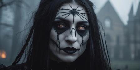 (gothic :1.5) monster, movie still, DOF, realistic, 8k detailed skin and hair, haze, halation, detailed, focus, fog, realism