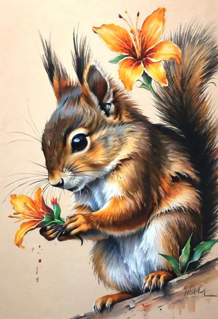 #Pastel, #drawing with dry chalk, #crayons on paper, #hatching with chalk, #drawing with chalk, #tinted paper, #drawing with colored chalk,
Poster, close up, full length, shadow art. masterpiece, high quality, abstraction, fantasy, chipmunk. Chipmunk eats a flower. butterfly
#drawing with colored chalk, best quality, 8k. pioneering works by Lee Jeffries, Magali Villanova