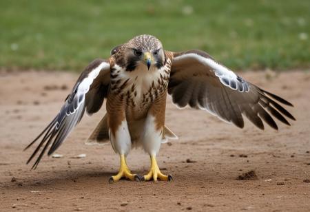Hawk Talons A hawk’s talons explode into a burst of brown and white chalk dust.