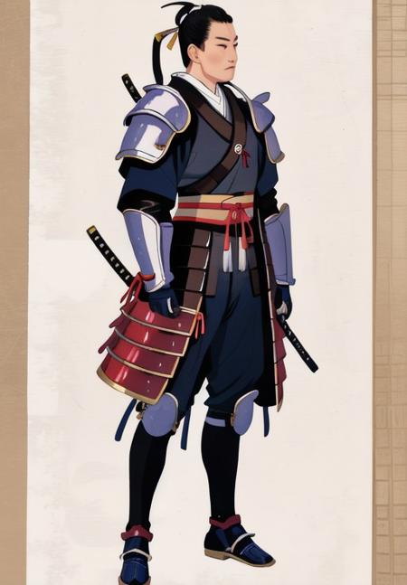 <lora:Shunga:1.0>, 1man, solo, traditional japanse clothes, standing, samurai armor,