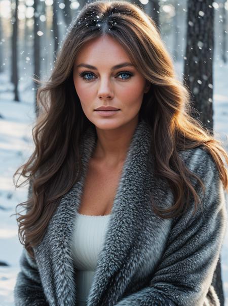 beautiful woman ( jb1sset:.99), beautiful hair, winter forest, snowing, natural skin texture, fashionable fur coat, 24mm, 4k textures, soft cinematic light, adobe lightroom, photolab, hdr, intricate, elegant, highly detailed, sharp focus, ((((cinematic look)))), soothing tones, insane details, intricate details, hyperdetailed, low contrast, soft cinematic light, exposure blend, hdr, faded