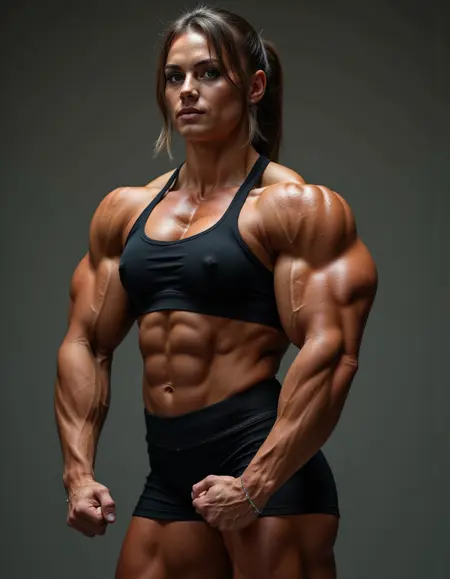 Extremely muscular woman