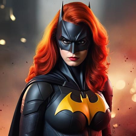 concept art of  <lora:comic book magazine:1>  
batwoman a woman with red hair wearing a batman mask comic book magazine style, digital artwork, illustrative, painterly, matte painting, highly detailed