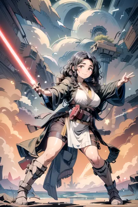 Jedi pose and lightsabers 2