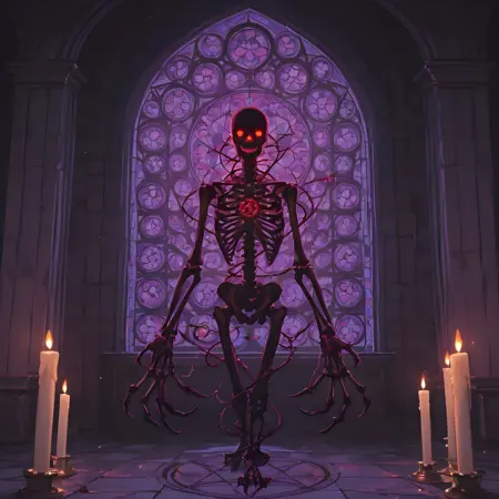 Stained Glass Art Style: The Summoner's Shadow