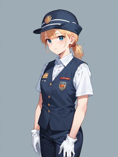  caboose uniform, hat, shirt, vest, gloves, pants