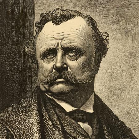 woodcut illustration in detailed gustavedore style, book illustration, by gustave dore, crisp even lines, medium contrast
portrait of Theodore Roosevelt, detailed eyes, 
by gustave dore <lora:GustaveDore_StyleXLv6.1:0.85>