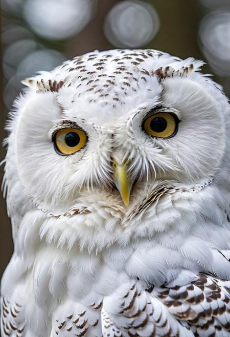 portrait, masterpiece, 4k, ray tracing, intricate details, highly detailed, hyper realistic, 8k RAW editorial photo.
an adorable snow owl, head with a tilt and a slight blink. The owl's feathers should be soft and fluffy, the background should be a snow forest, dramatic light, shallow depth of field, high budget,