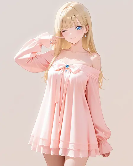 Pink off-shoulder short dress