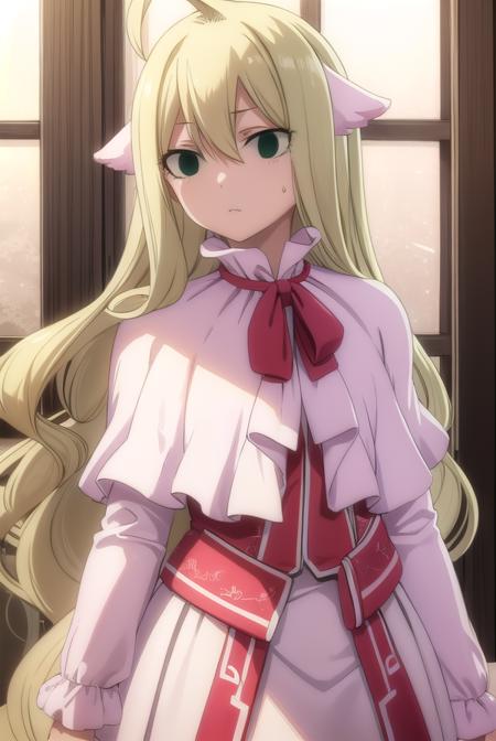 mavis, <lyco:mavisv2-lyco-nochekaiser:1>, 
mavis, long hair, blonde hair, (green eyes:1.5), ahoge, wavy hair, animal ears,
BREAK dress, white dress, collar, ribbon, red ribbon, capelet, long sleeves, 
BREAK looking at viewer, 
BREAK indoors,
BREAK <lyco:GoodHands-beta2:1>, (masterpiece:1.2), best quality, high resolution, unity 8k wallpaper, (illustration:0.8), (beautiful detailed eyes:1.6), extremely detailed face, perfect lighting, extremely detailed CG, (perfect hands, perfect anatomy),