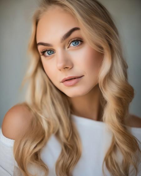 professional portrait photography of a youthful NancyAce (by Jodi Hays:1.1), by Markus kesson, beautiful blonde hair, blonde eyelashes, (blonde eyebrows:1), natural lighting, sharp focus, 8k, high res, Masterpiece, Nikon Z9, incredible photograph <lora:NancyAce_SDXL_v1.0:1> , bare shoulder