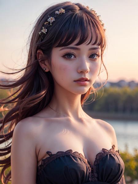 (best quality, masterpiece:1.2),ultra detailed,(photo realistic:1.4),colorful_girl,<lora:ColorfulGirl_v1:0.5>,sunset_scenery_background, <lora:SunsetScenery_v1:0.6>,