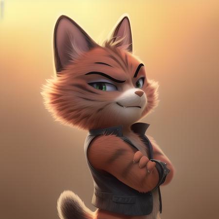 boss cat orange fur