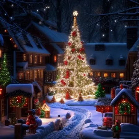 cinematic fantasy Christmas village scene, lots of snow, high quality, very coherent, trending on artstation, UHD(10k), insane detail, insanely intricate<lora:add_detail:1.0> <lora:add_saturation:0.8>