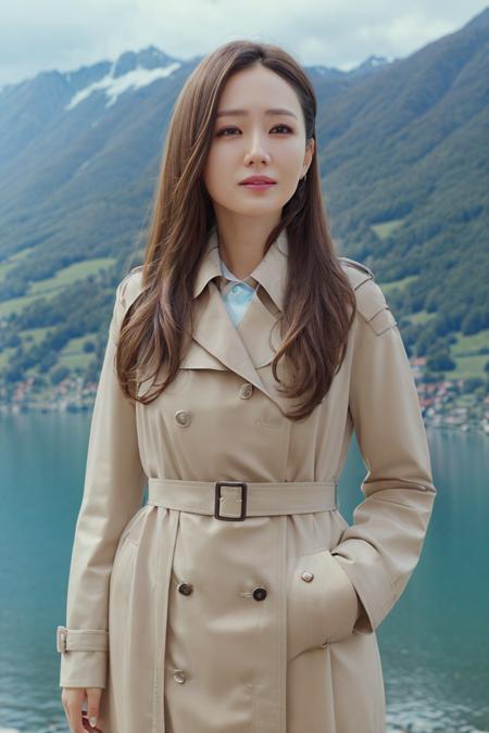 <lora:syjkr-47:0.8>  syjkr, a woman with long hair wearing a trench coat and a tie in front of a lake with mountains in the background, seductive_smile,, (masterpiece:1.3), (best_quality:1.3), (ultra_detailed:1.3), 8k, extremely_clear, realism, (ultrarealistic:1.3),, insane details, intricate details, hyperdetailed, ultra detailed, extreme detailed, highest detailed, high_detail, colorful, beautiful, hdr, photorealistic, highres, ultra_high_res, photography, aesthetic, extremely_delicate,