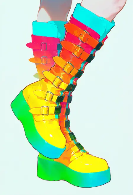 Bright Multicolored Boots