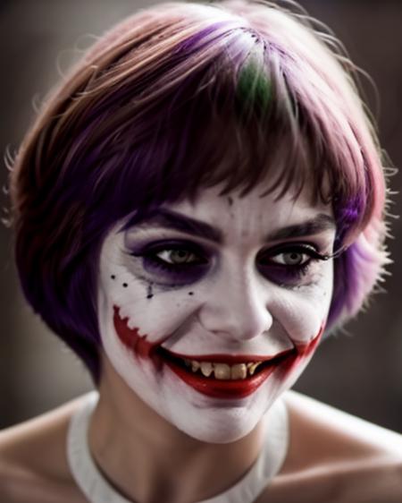 A woman, like the Joker <lora:AlisSelezNew200:0.7> <lora:detail_slider_v4:2>, maximum details