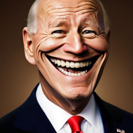 RAW photo,  joe biden, three-quarter, tr0ll face, wearing suit <lora:tr0ll-000040:1>, 8k uhd, dslr, soft lighting, high quality, film grain, Fujifilm XT3, simple background
