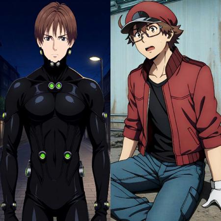 Kei Kurono from Gantz & AA2153 (Red Blood Cell) from Cells at Work! BLACK V1