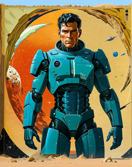 science fiction man <lora:Wall_XL:1>