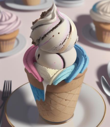 a photography, HD, photo,cake ice cream, HD, 8K, realistic