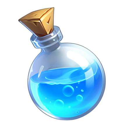 a bottle,gamebottle,no humans,still life,transparent,white background,reasonable structure,game icon,(2d ), <lora:bottle:0.6>