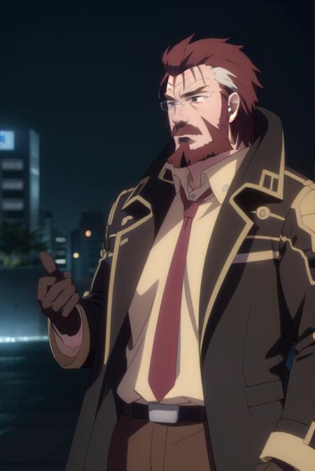 blitztalker, <lora:blitz talker s1-lora-nochekaiser:1>,
blitz talker, brown hair, male focus, red hair, multicolored hair, facial hair, scar, (black eyes:1.5), beard,
BREAK shirt, gloves, necktie, black gloves, coat, yellow shirt,
BREAK outdoor, city, night, sky, buildings, moon, clouds,
BREAK looking at viewer, (cowboy shot:1.5),
BREAK <lyco:GoodHands-beta2:1>, (masterpiece:1.2), best quality, high resolution, unity 8k wallpaper, (illustration:0.8), (beautiful detailed eyes:1.6), extremely detailed face, perfect lighting, extremely detailed CG, (perfect hands, perfect anatomy),