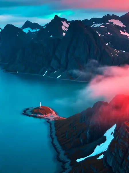 Qwen_ Alps _ Scenery _ Scene_Aerial photography