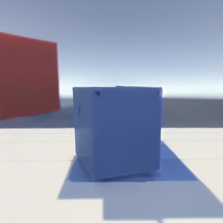 unity, test cube, blue in an empty scene <lora:unity_last:1>