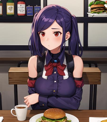 1girl, (jill:1.2), spasnormal, cafe, sitting behind table, burger on table, arms at sides, ?, confused
<lora:Jill:1>  <lora:SPASNormal_Costume:.6>