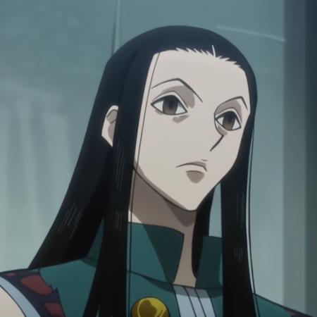 IllumiHXH black Illumi eyes, black Illumi hair,