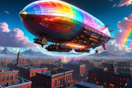 masterpiece, best quality, , a steampunk city with a holographic aura with h4v_h0l0 effects, holographic airships projecting neon advertisements, holographic gears spinning in the air, and prismatic steam clouds, solo, with neon flaming tones, glowing in fiery reds, oranges, and yellows with holographic sparkles, surprised glow, with a holographic shimmer, wide-eyed wonder, a holographic cloudscape with glowing clouds, holographic rainbows shimmering, and prismatic light reflections, detailed background, projecting a giant holographic image into the sky, with shimmering light effects, gleeful, with holographic sparkles, joyful energy, action focus, medium shot, a holographic painting coming to life with neon animations, nearby, on holographic ice, shimmering with icy blues and prismatic light, holographic wind, gusts with prismatic light trails, swirling clouds, holographic noon, bright overhead sun with prismatic light, warm air, best quality, vibrant colors, realistic style, high detail, high-definition, hyper-realistic, extremely high-resolution details, fine texture, incredibly lifelike, realistic, not cartoon, not drawing, highres, 4K resolution, source photo, realistic photo, masterpiece, best quality, amazing quality, very aesthetic, ultra-detailed, detailed textures, holographic light reflections, electric rainbow colors, full spectrum glow with holographic reflections, holographic glow, vibrant and shimmering with prismatic reflections, close-up shot, <lora:Holography:1>