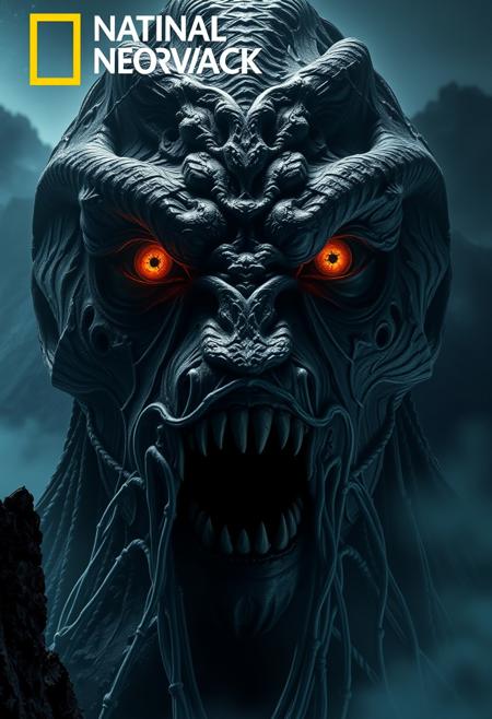 Lovecraftian realism, 32k UHD, national geographic style, photography, mysterious terrifying horrifying scary enormous anthropomorphic mountain, eyes, mouth, night, intricate design, photorealistic, hyperrealistic, high definition, extremely detailed, cinematic, UHD, HDR, 32k, ultra hd, realistic, vivid colors, highly detailed, perfect composition, beautiful detailed intricate insanely detailed octane render, trending on artstation, artistic photography, concept art, soft natural volumetric cinematic perfect light, Macro photography, close-up, hyper detailed, trending on artstation, sharp focus, studio photo, intricate details, highly detailed