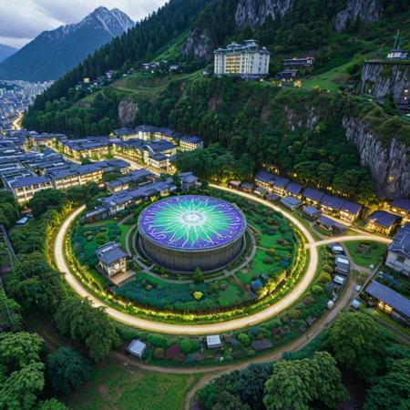 (designed by Masamune Shirow:0.8) , anime key visual, crowded mountains and vegetation, good-looking, 3/4 view of a Peasant (Linden of Happiness:1.3) , it is very Unusual and Stupid, it is engraved with argyle and zebra print details, it is in a Blade runner setting, Lush Silo in background, at Overcast, deep focus, Light, Rainbowpunk, Starlight, Selective focus, Kodak Ektar, Impasto, Mandala, pixiv, Unsplash