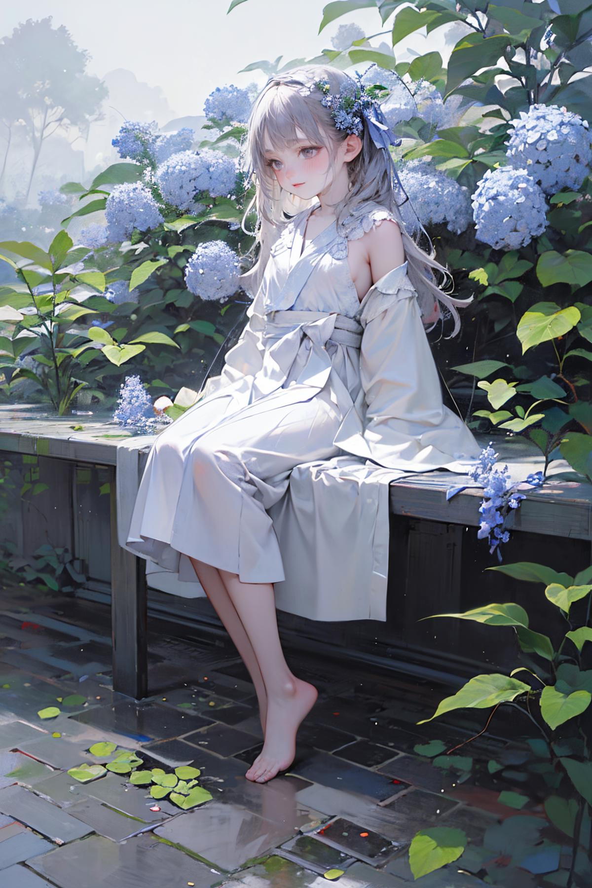 绣球花hydrangea/背景background image by SweetCake