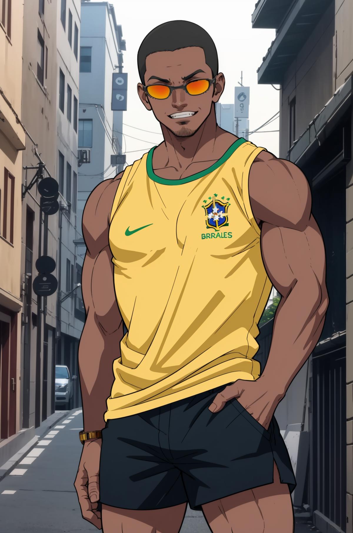 Brazil National Football Team Attire + Juliet glasses - Meme image by FroggyWoggy