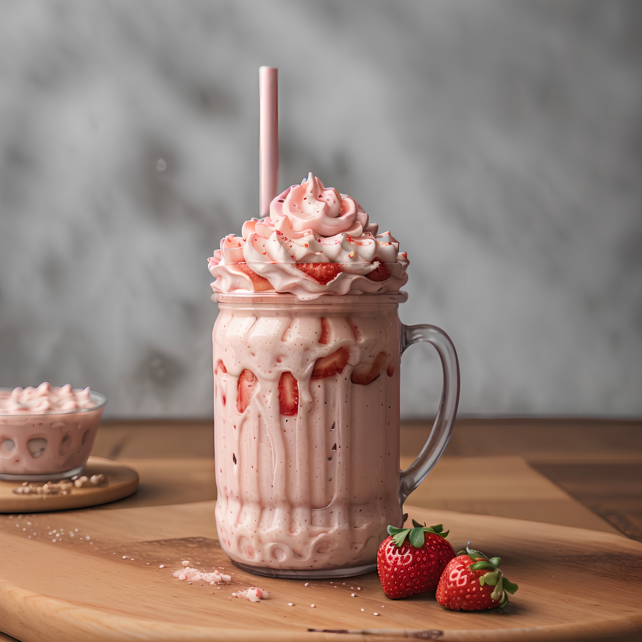 RAW photo, Gourmet Strawberry Milkshake, <lora:foodphoto:1> foodphoto, 8k uhd, dslr, soft lighting, high quality, film gra...