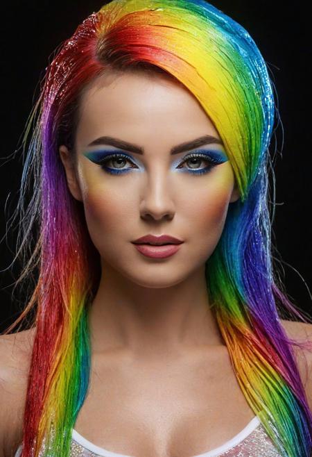Masterpiece, best quality, 1girl, rainb0w