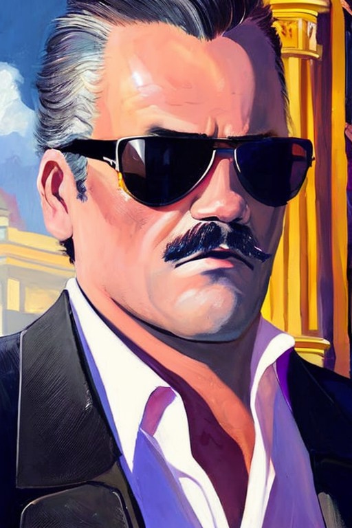 (rzju4n) classy man character portrait wearing sunglasses     handsome, full body, concept art, intricate details, highly ...