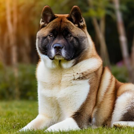 score_9,score_8_up,score_7_up, RealAkita, huge brown and white american akita, soft lighting, 8k raw, photorealism, DSLR photo, high details, an award winning photo of a brown and white Realakita, sitting in the grass <lora:RealAkitas:1.5>