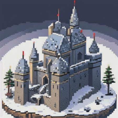 basepixel , castle, snow,  simple, RPG  <lora:basepixel-20:1>