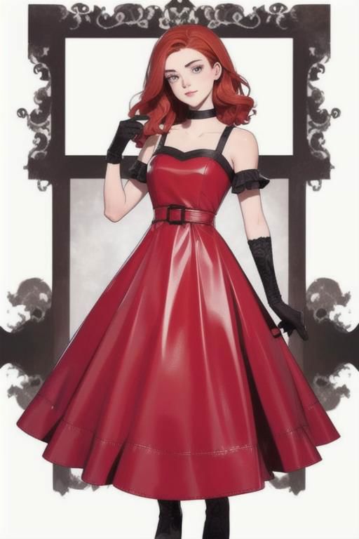 Retro Red Latex Dress image