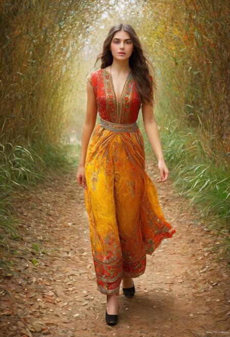 Persian Girl.(art by Frederick McCubbin in style of Julia Donaldson:1.2),
gaseous composition and kaleidoscopic atmosphere with motion blur,
exemplary masterwork with unparalleled details,
(cherryred and amber colors:0.1),  (center composition:0.1),
<lora:xl_more_art-full_v1:0.35> <lora:add-detail-xl:1>