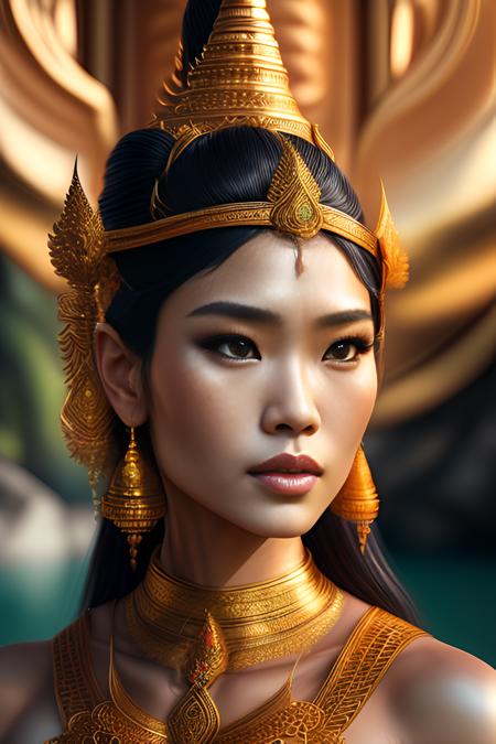 Portrait of a stunningly beautiful alluring thai goddess, depth of field, zeiss lens, detailed, symmetrical, centered, fashion photoshoot, by steve mccurry, david lazar, greg rutkowski, breathtaking, 8 k resolution, extremely detailed, beautiful, establishing shot, artistic, hyper-realistic, beautiful face, octane render