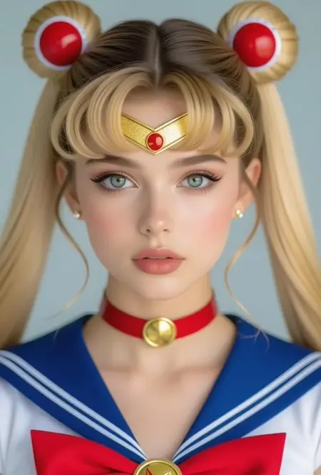 Blonde Woman in Choker: Nipples and Navels Exposed